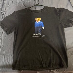 Polo by Ralph Lauren Black Tee with Blue Bear Graphic
